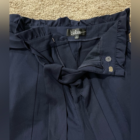 Lulus Navy Ruffle Pants - Picture 6 of 8